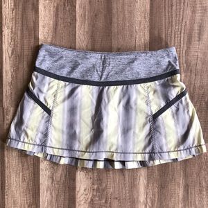 Lululemon Reflective Gray Citron Tennis Athletic Skirt Rare 6